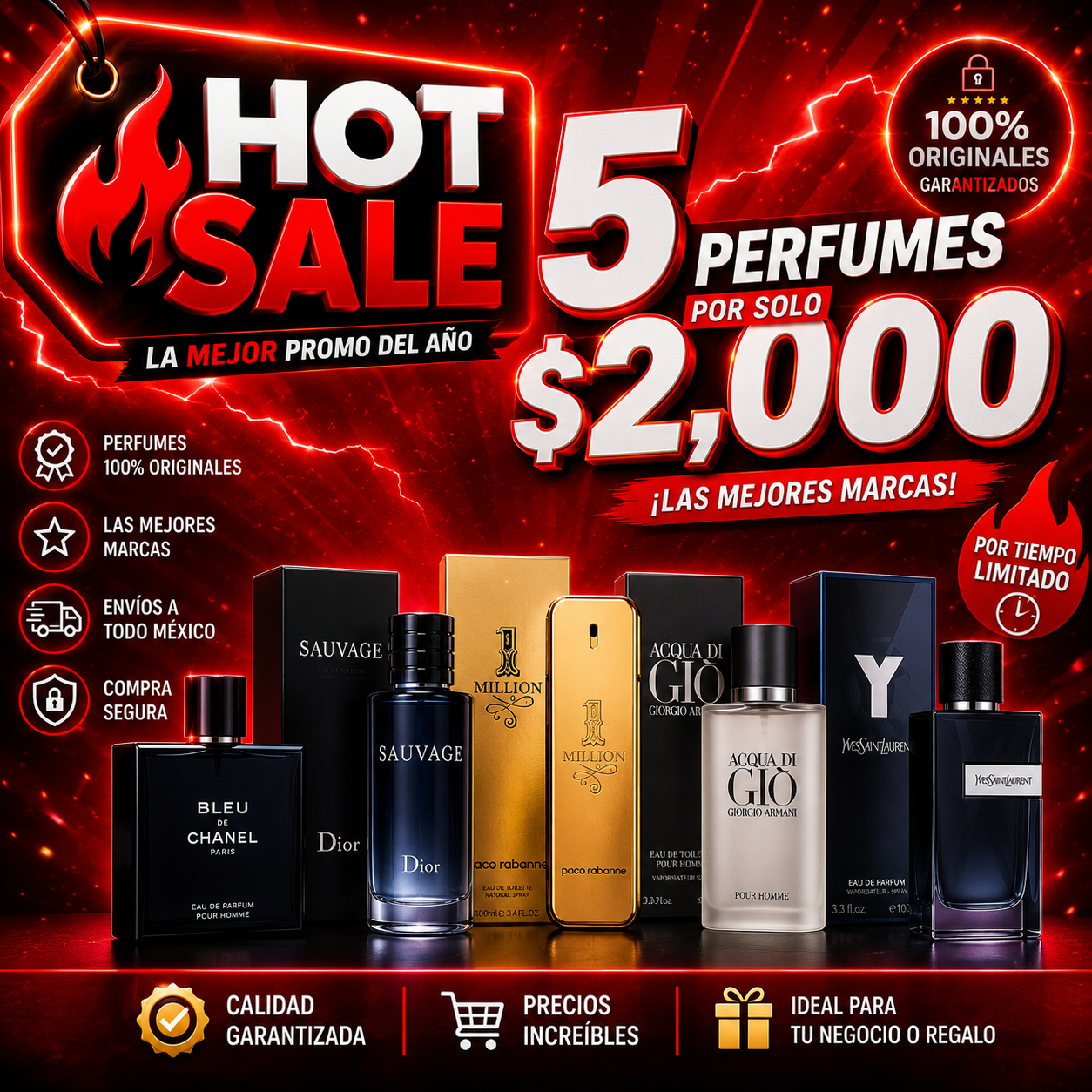 Paquete Mayoreo 5 Perfumes