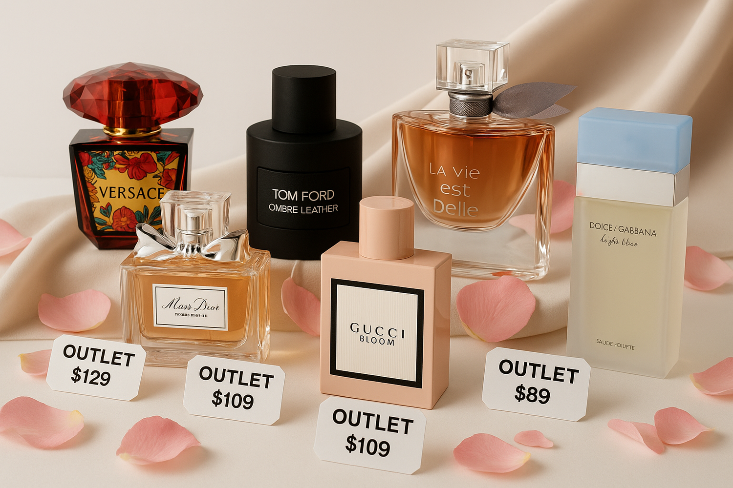 Haz una imagen ilustrativa de lo que son perfumes saldos americanos